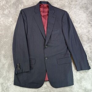 Gianluca Isaia Napoli Neiman Marcus Wool Blazer Jacket Italy 40R Pinstripe